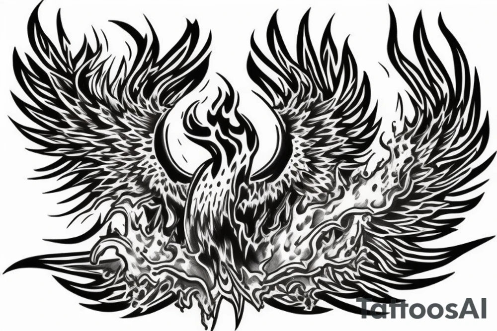 phoenix rising from the fire tattoo idea
