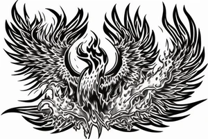 phoenix rising from the fire tattoo idea
