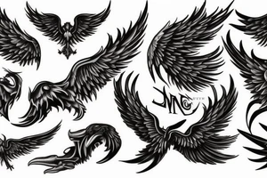phoenix rising wings tattoo idea