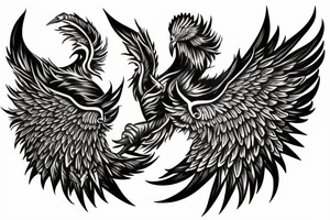 phoenix rising wings tattoo idea