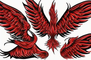 phoenix  wings red flames tattoo idea
