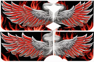 phoenix  wings red flames tattoo idea