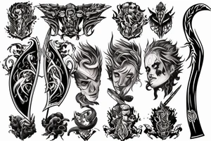 fiery sword tattoo idea