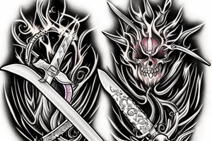 sword in flames tattoo idea