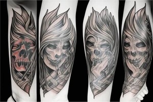 sword and flames tattoo idea