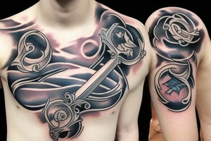 sword and clouds tattoo idea