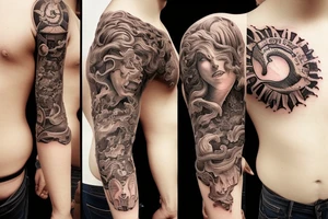 sword and clouds tattoo idea