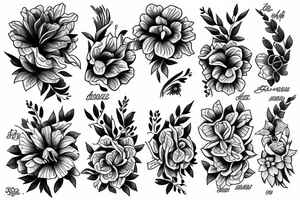 Birth flowers january and September for ribs tattoo idea