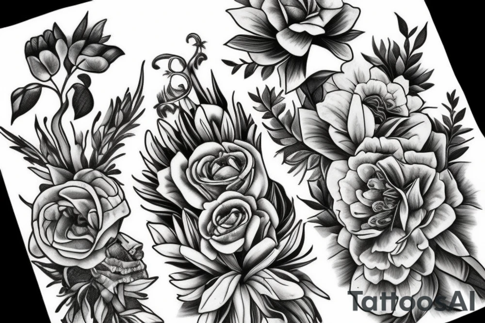 Birth flowers january and September for ribs tattoo idea Birth flowers january and September for ribs tattoo idea