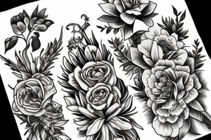 Birth flowers january and September for ribs tattoo idea