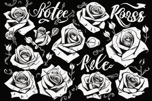 Roses with Sanchez lettering tattoo idea
