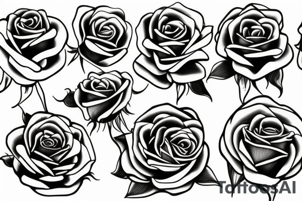 Roses with negative space Sanchez tattoo idea