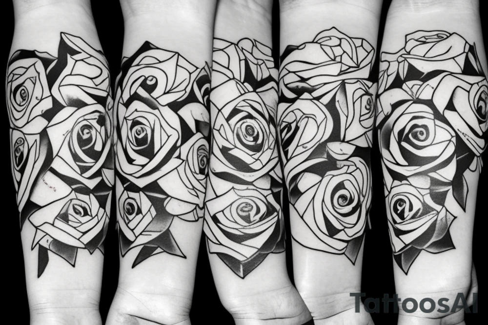 Roses with negative space Sanchez tattoo idea