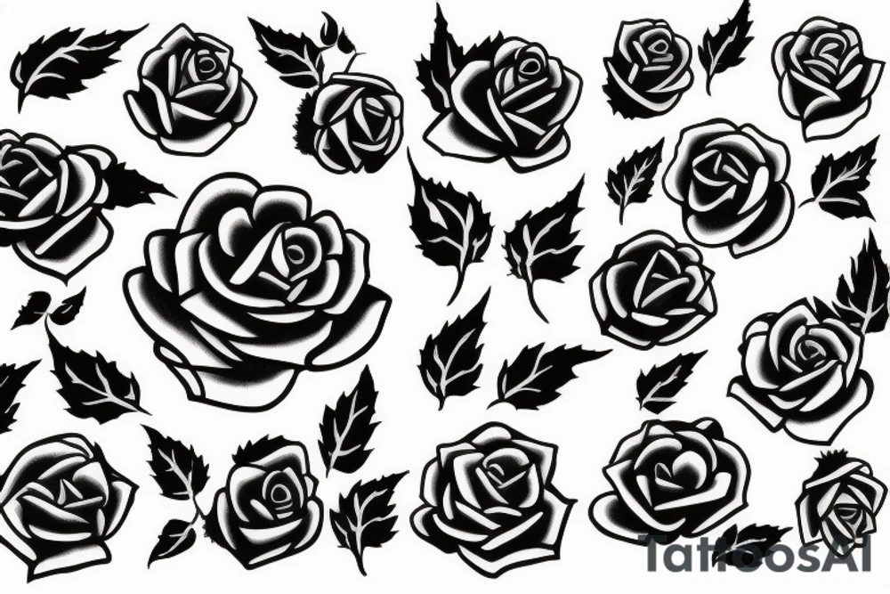 Roses with negative space tattoo idea