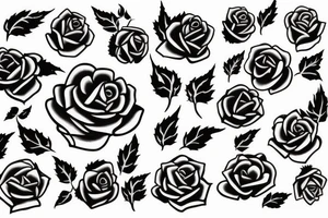 Roses with negative space tattoo idea