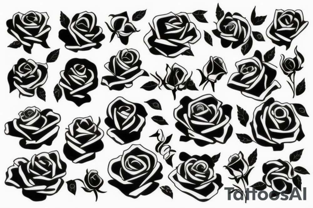 Roses with negative space tattoo idea