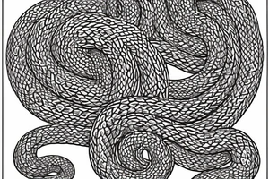 Old Norse rune stone art inspired. Jormungandr, large interlocking snake or lindwyrm in a knotted design for an arm sleeve. Abstract, looks like a stone carving. Viking aesthetic tattoo idea