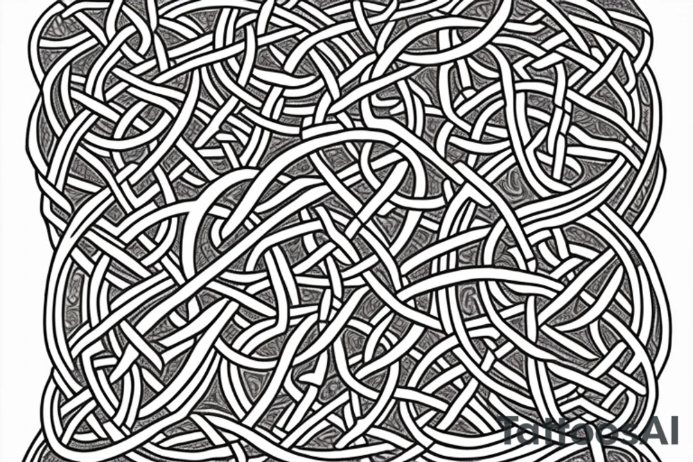 old Norse style jormungandr sleeve Celtic knots tattoo idea