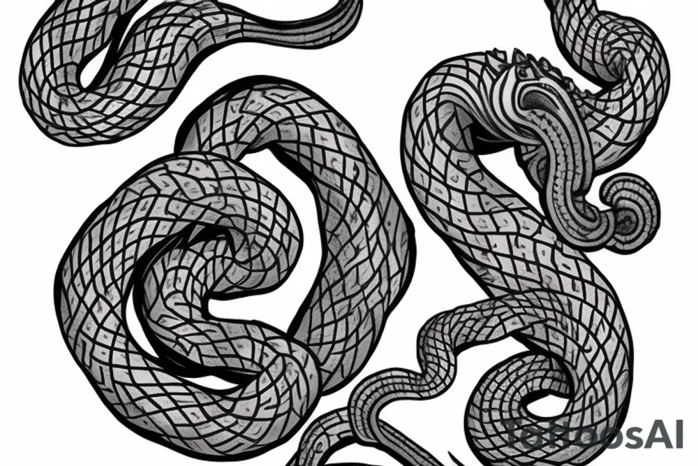 Oseberg style Jormungandr sea serpent arm sleeve tattoo idea
