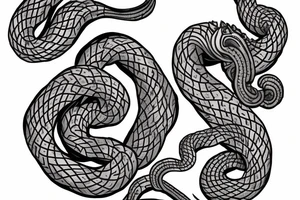 Oseberg style Jormungandr sea serpent arm sleeve tattoo idea