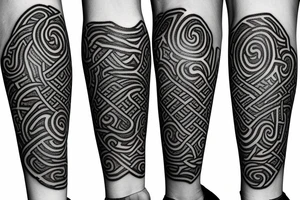 Oseberg style rune stone carving Jormungandr sea serpent arm sleeve tattoo idea
