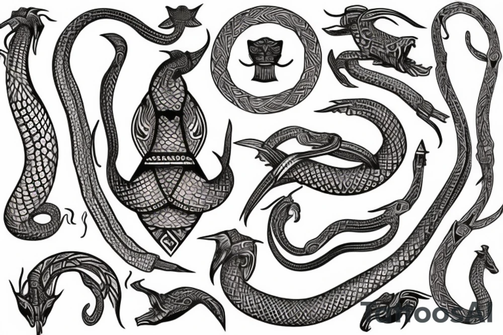Oseberg style ship carving of sea serpent c.800 tattoo idea