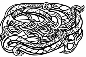 Oseberg style Viking ship carving of sea serpent c.800 arm sleeve tattoo idea