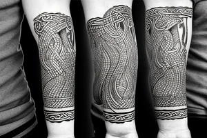 Oseberg style Viking ship carving of sea serpent c.800 arm sleeve. Simple tattoo idea