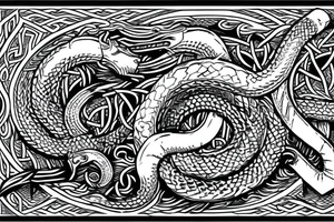 Oseberg style Viking ship carving of sea serpent c.800 arm sleeve. Thor tattoo idea