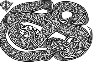 Oseberg style Viking ship carving of sea serpent c.800 arm sleeve. Thor tattoo idea