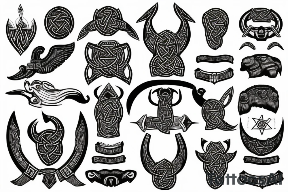 Oseberg style Viking stone carving tattoo idea
