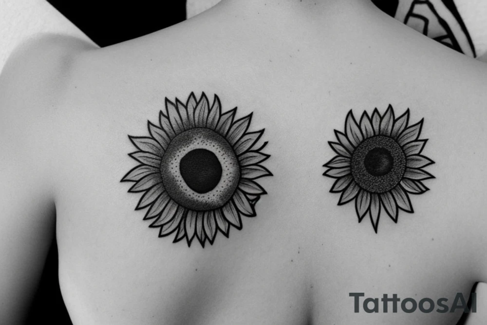 A small sunflower with a number 7 tattoo idea