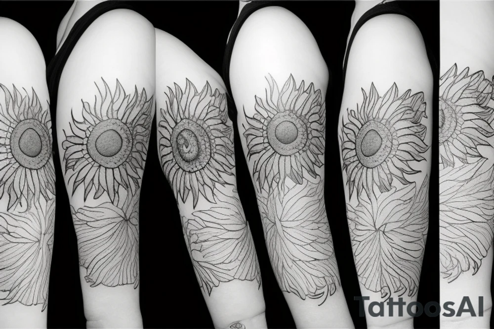 A small sunflower with a number 7 tattoo idea