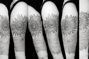 A small sunflower with a number 7 tattoo idea