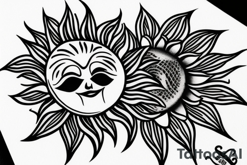 A sun flower on the risk tattoo idea