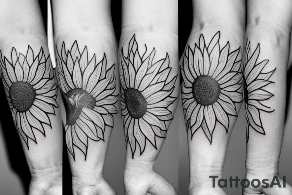 A minimalist sunflower tattoo idea
