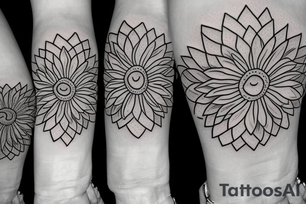 A minimalist sunflower tattoo idea