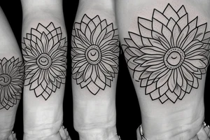 A minimalist sunflower tattoo idea