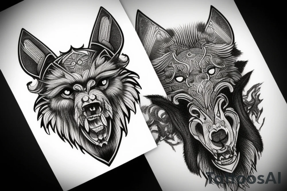 Oseberg style fenrir tattoo idea