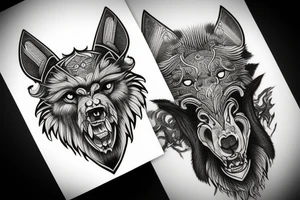 Oseberg style fenrir tattoo idea