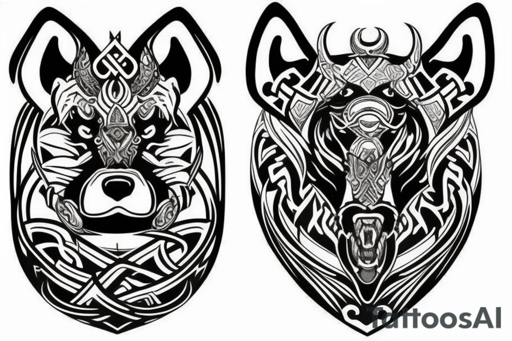Oseberg style fenrir tattoo idea