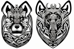 Oseberg style fenrir tattoo idea