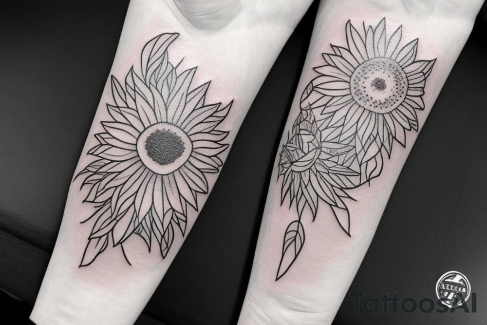 Small sunflower tattoo idea