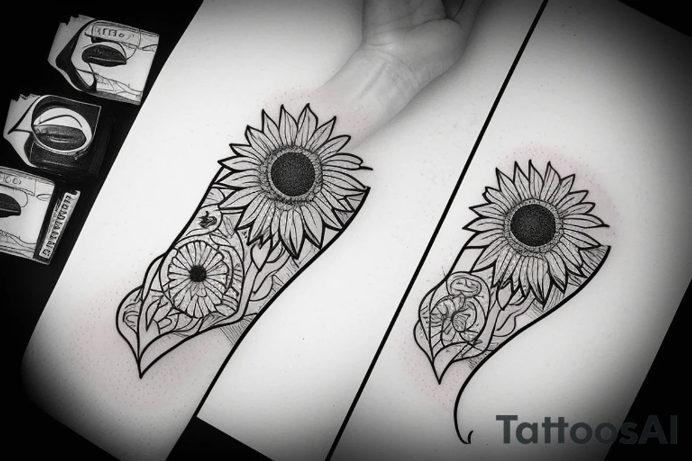 Small sunflower tattoo idea