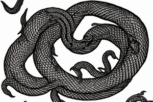 Oseberg style northern black style sea serpent jormungandr tattoo idea