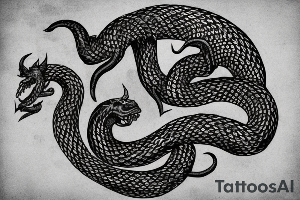 Oseberg style stone carving sea serpent jormungandr arm sleeve tattoo idea