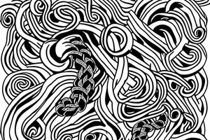 Oseberg style stone carving jormungandr in knots arm sleeve tattoo idea