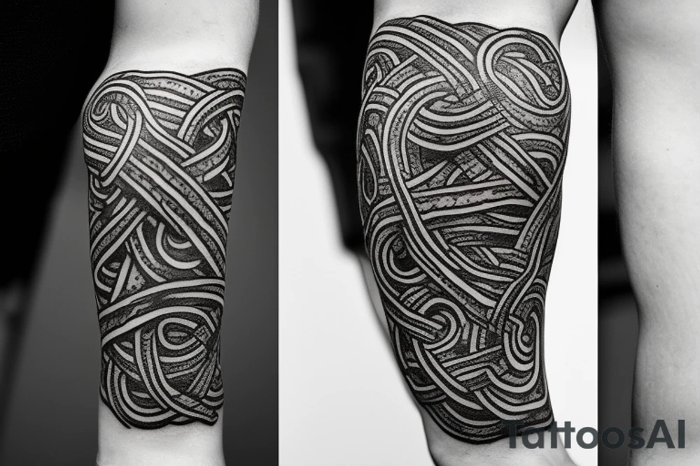Oseberg style stone carving jormungandr in knots arm sleeve Viking art tattoo idea