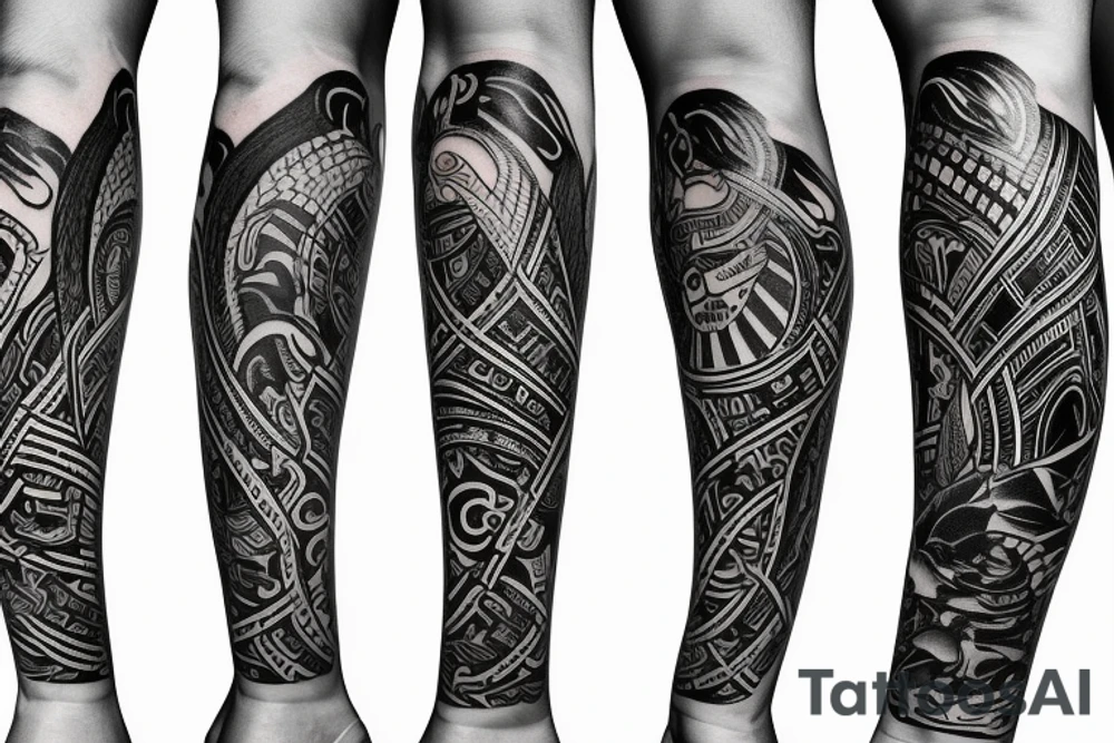 Oseberg style arm sleeve tattoo idea