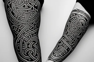Osberg style rune stone carving leviathan historical viking for an arm sleeve tattoo idea